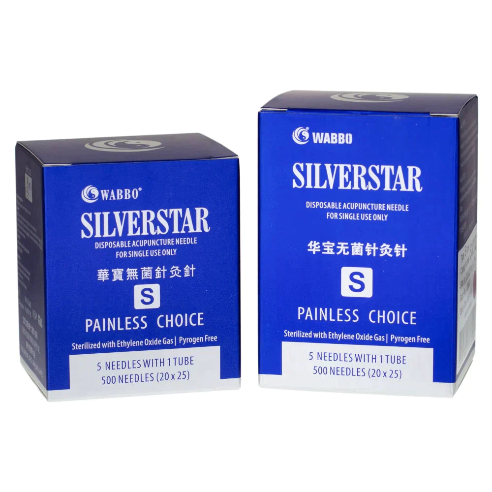 S3420 SilverStar 0.22 x 50mm (2.0") Acupuncture Needles (5 Needles/Tube, 500 PCS/Box) 华宝牌 (5针/管,500支)